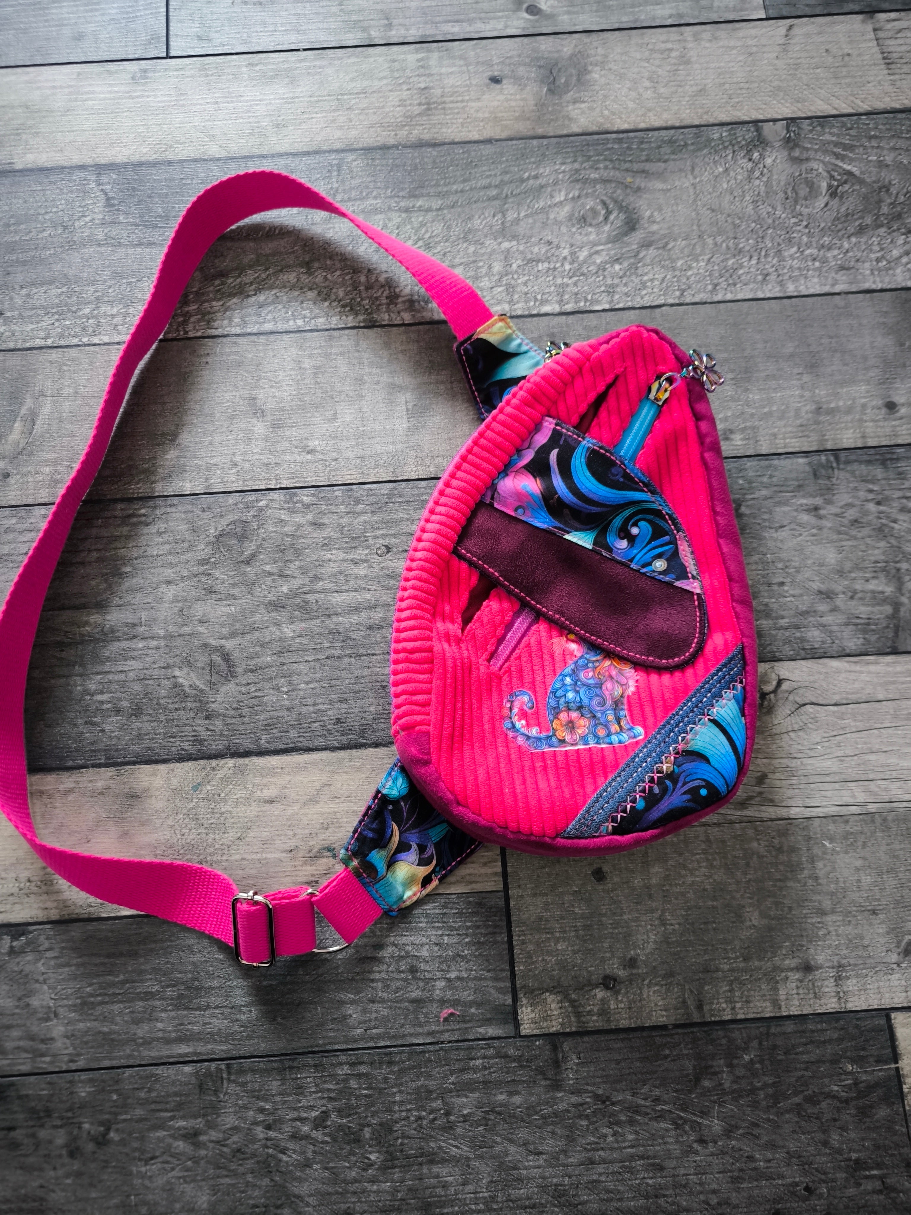 🩷 Sac bandoulière artisanal rose fuchsia – Pièce unique 🩷
