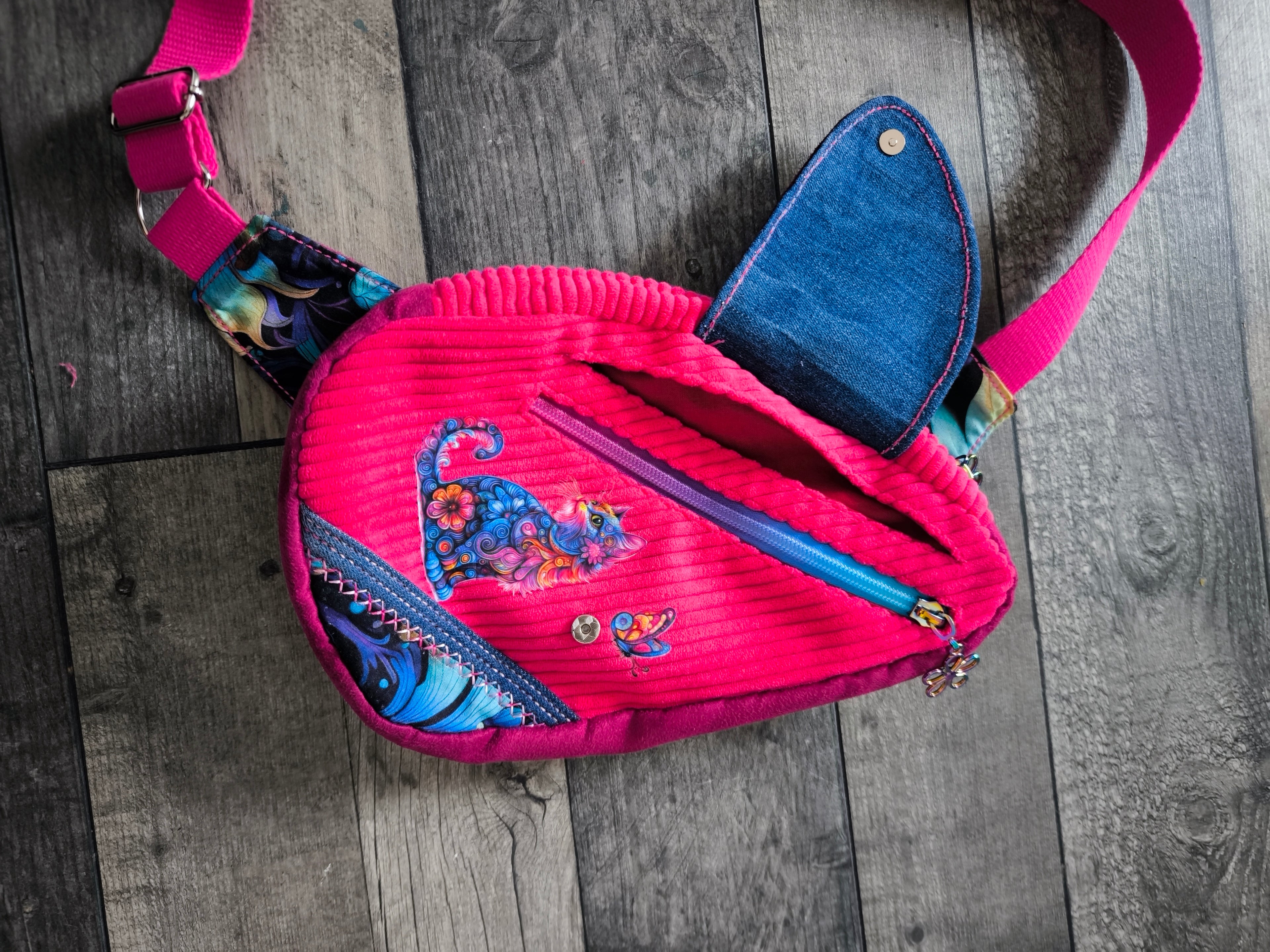 🩷 Sac bandoulière artisanal rose fuchsia – Pièce unique 🩷