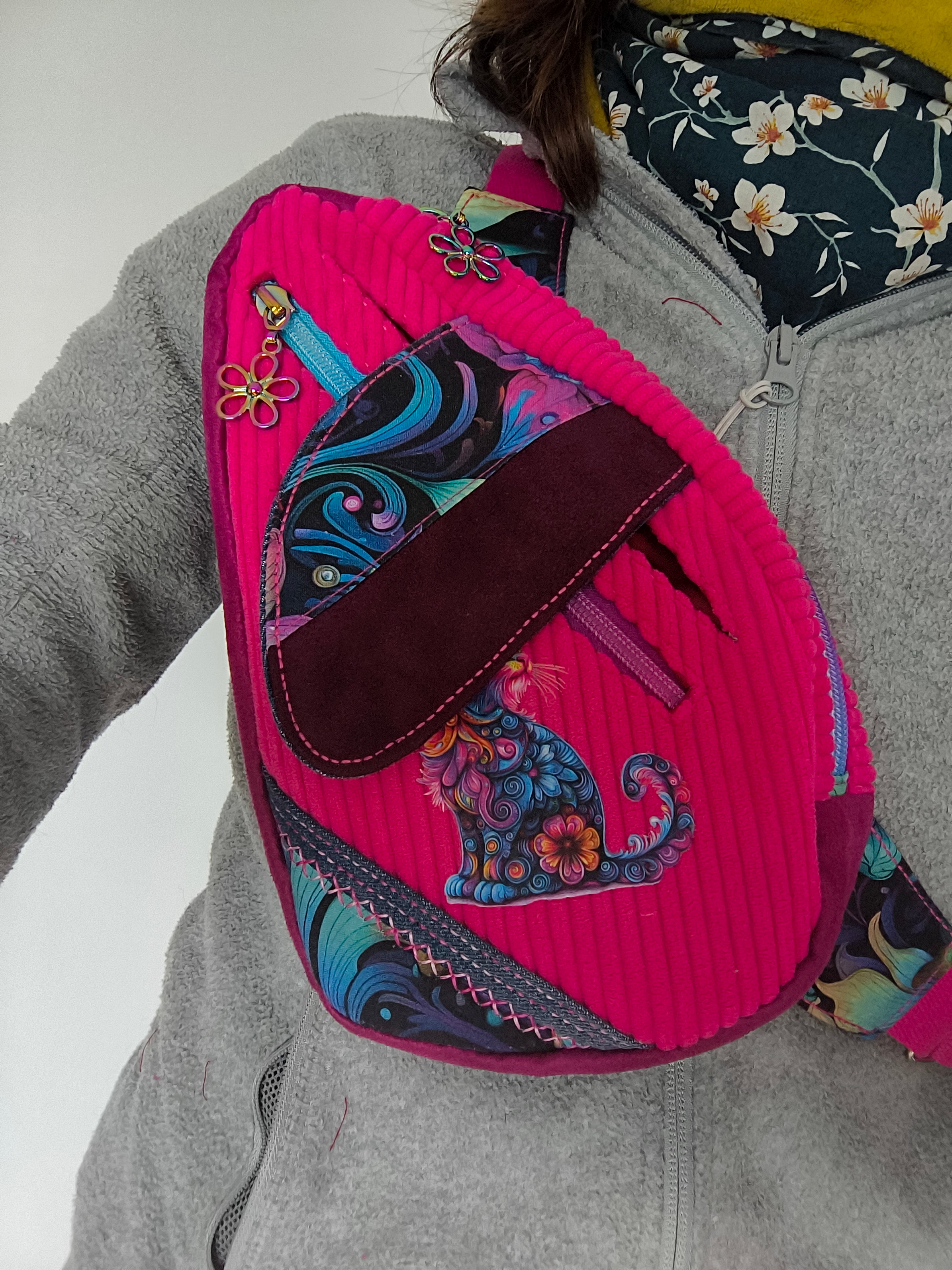 🩷 Sac bandoulière artisanal rose fuchsia – Pièce unique 🩷