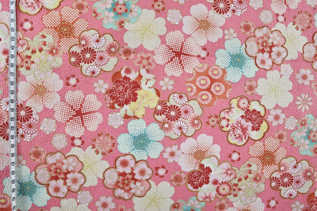 Tissu Japonais gaufré Ume rose