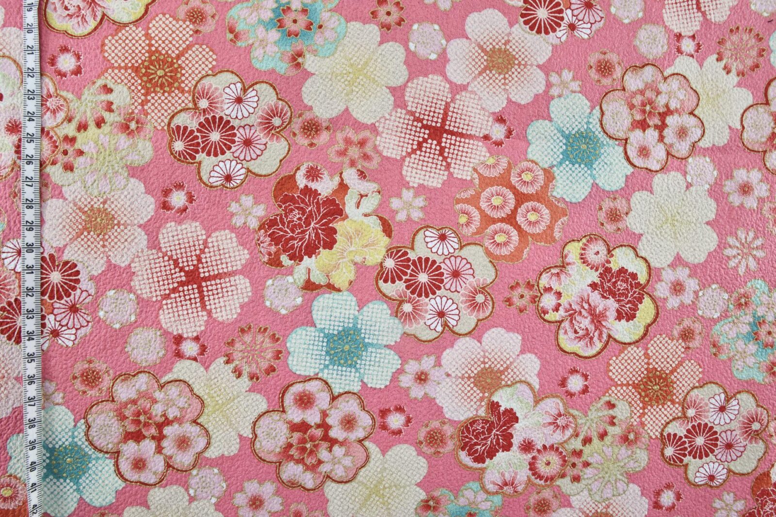 Tissu Japonais gaufré Ume rose