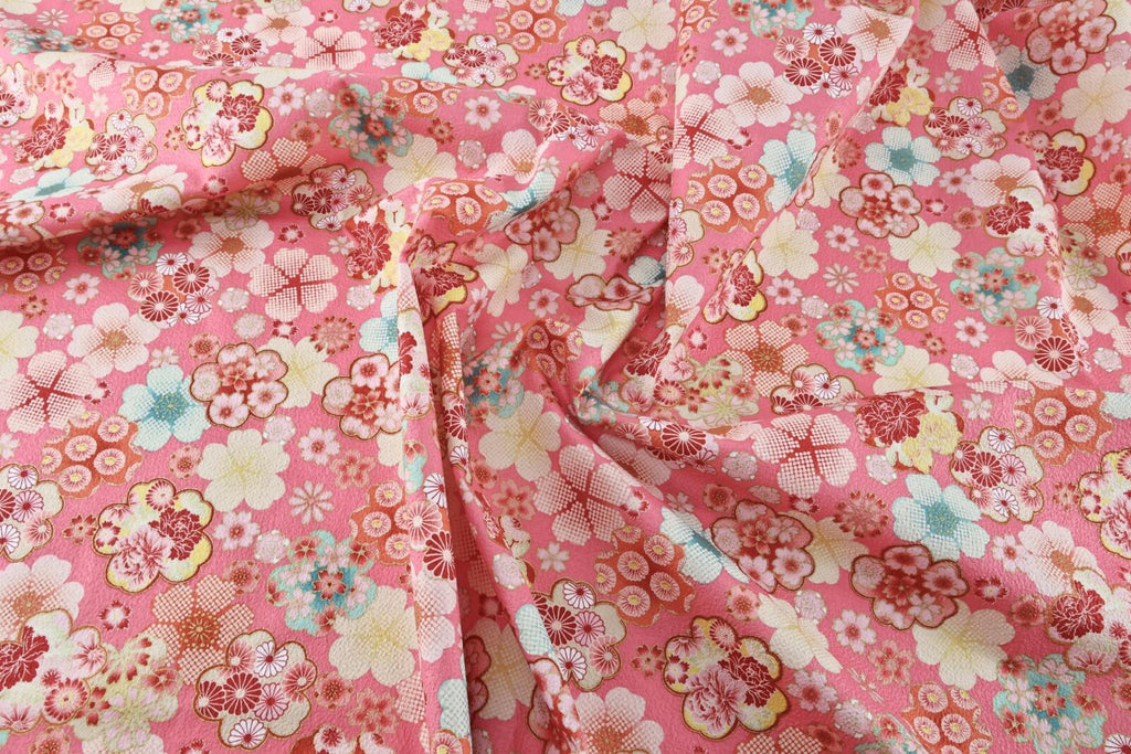 Tissu Japonais gaufré Ume rose