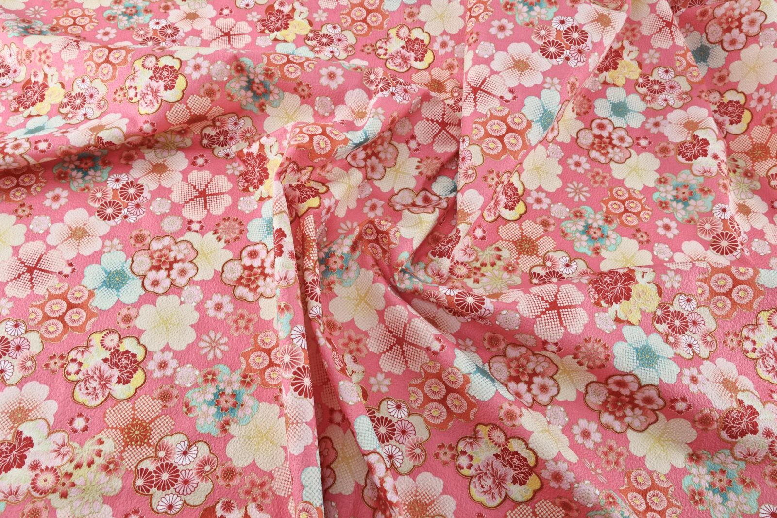 Tissu Japonais gaufré Ume rose