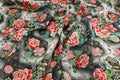 Tissu Japonais Kaike Temari et rosiers roses